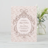 Klassieke  Lijst Katholieke bruiloft uitnodiging (Staand voorkant)