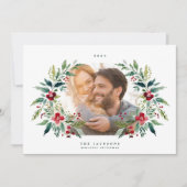 Klassieke lijst kransen Foto Kerstmis Feestdagenkaart (Voorkant)