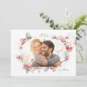 Klassieke lijst kransen Foto Kerstmis Feestdagenkaart (Staand voorkant)