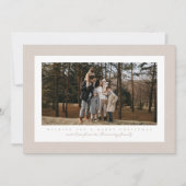 Klassieke lijst neutrale beige kerstfoto feestdagenkaart (Voorkant)