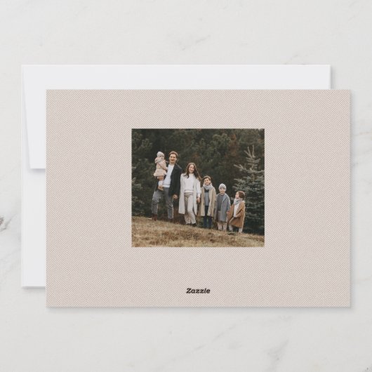 Klassieke lijst neutrale beige kerstfoto feestdagenkaart (Achterkant)