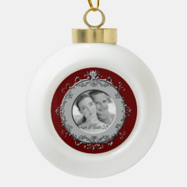 Klassieke Lijst van de Foto van de Rol (Zilver) Keramische Bal Ornament