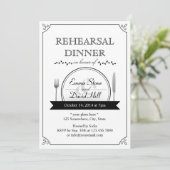Klassieke Lijst Wedding Rehearsal Dinner Invitatio Kaart (Staand voorkant)