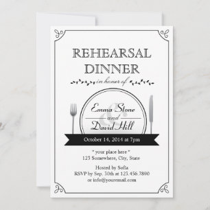 Klassieke Lijst Wedding Rehearsal Dinner Invitatio Kaart