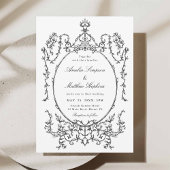 Klassieke Lijst zwart-wit bruiloft Kaart