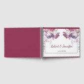 Klassieke lila en roze bruiloft gastenboek (Volledig)