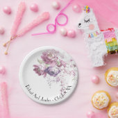 Klassieke lila en roze bruiloft papieren bordje (Feest)