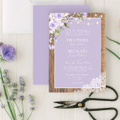 Klassieke Lila lavender Rustic Wood Weddenschap Kaart