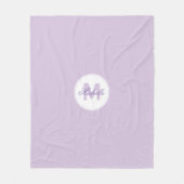 Klassieke Lilac Naam en Monogrammed Medaillon Fleece Deken (Voorkant)