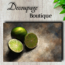 Klassieke Limes Stilleven Keuken Art Decoupage Tissuepapier