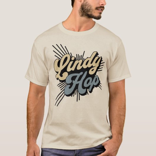 Klassieke Lindy Hop Swing Dancing Lovers T-shirt (Voorkant)