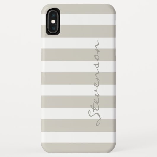 Klassieke Linen Beige Stripes - Gepersonaliseerde Case-Mate iPhone Case (Achterkant)