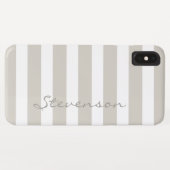 Klassieke Linen Beige Stripes - Gepersonaliseerde Case-Mate iPhone Case (Achterkant (horizontaal))