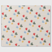 Klassieke Linnen Jingle Bell Star Kerstmis Cadeaupapier (Vlak)