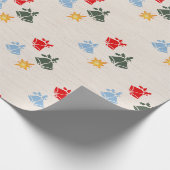 Klassieke Linnen Jingle Bell Star Kerstmis Cadeaupapier (Hoek)