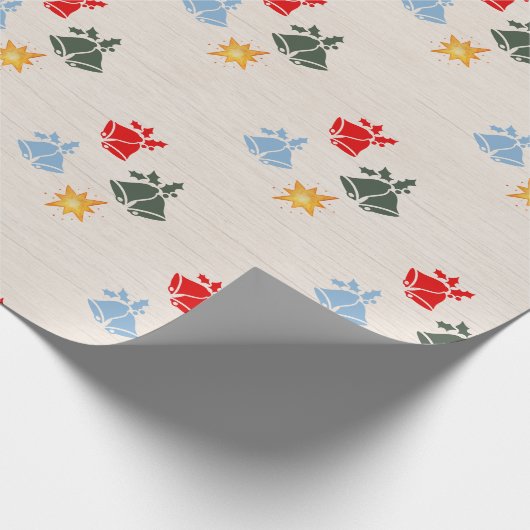 Klassieke Linnen Jingle Bell Star Kerstmis Cadeaupapier (Hoek)