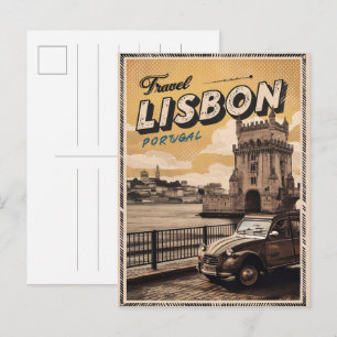 Klassieke Lissabon Portugal reisgeschenken en souv Briefkaart