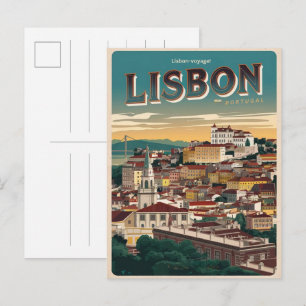 Klassieke Lissabon Portugal reisgeschenken en souv Briefkaart