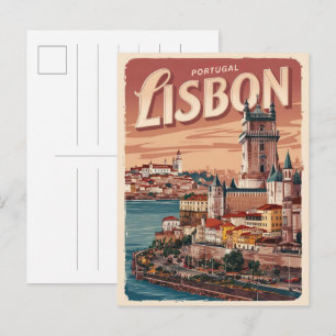 Klassieke Lissabon Portugal waterkasteel reisgesch Briefkaart