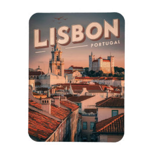 Klassieke Lissabon silhouet Portugal reis geschenk Magneet