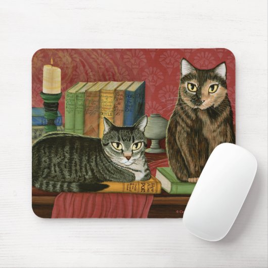 Klassieke literaire katten, kippen, Art Mousepad Muismat (Met muis)