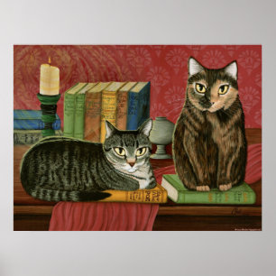 Klassieke literaire katten, kippen, stoker, kunst poster