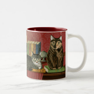 Klassieke literaire katten poe dickens Stoker Art Tweekleurige Koffiemok