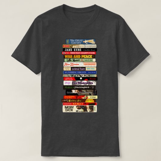 Klassieke literatuur Boeken Stack T-shirt (Design voorkant)