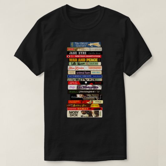 Klassieke literatuur Boeken Stack T-shirt (Design voorkant)