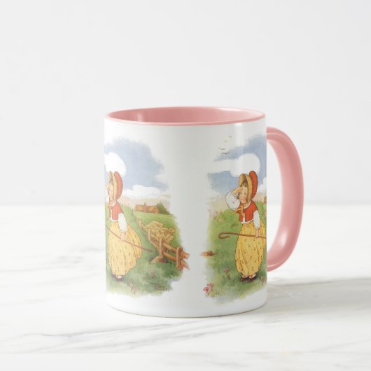 Klassieke Little Bo Peep Moeder Ganzen Nursery Rij Mok (Voorkant rechts)