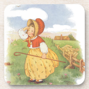 Klassieke Little Bo Peep Mother Goose-kinderrijmpj Bier Onderzetter