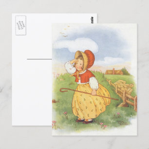 Klassieke Little Bo Peep Mother Goose-kinderrijmpj Briefkaart