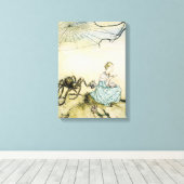 Klassieke Little Miss Muffet door Arthur Rackham Canvas Afdruk (Insitu (Houten vloer))