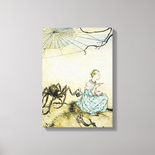 Klassieke Little Miss Muffet door Arthur Rackham Canvas Afdruk (Voorkant)