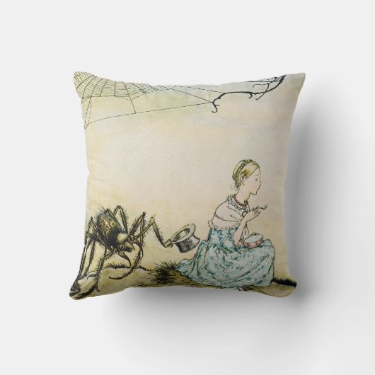 Klassieke Little Miss Muffet door Arthur Rackham Kussen (Achterkant)