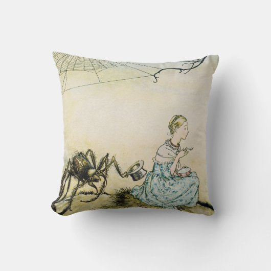 Klassieke Little Miss Muffet door Arthur Rackham Kussen (Voorkant)