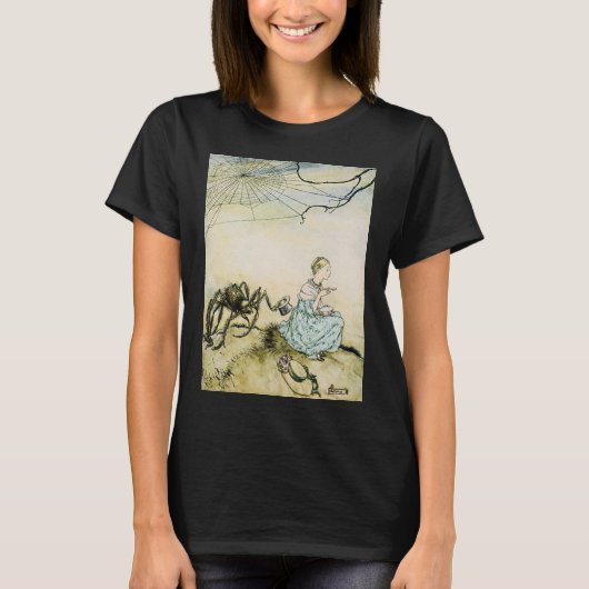 Klassieke Little Miss Muffet door Arthur Rackham T-shirt (Voorkant)