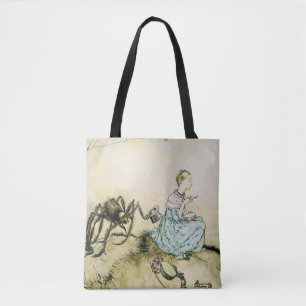 Klassieke Little Miss Muffet door Arthur Rackham Tote Bag