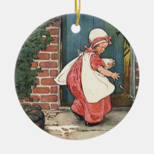 Klassieke Little Miss Muffet Spin Kinderrijmpje Keramisch Ornament