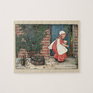 Klassieke Little Miss Muffet Spin Kinderrijmpje Legpuzzel