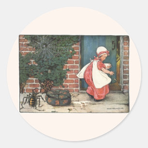 Klassieke Little Miss Muffet Spin Kinderrijmpje Ronde Sticker