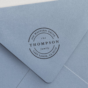 Klassieke Logo   Familienaam Retouradres Zelfinktende Stempel