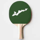 Klassieke Logo op het eiland Paddle - wit/groen Tafeltennisbatje (Achterkant)