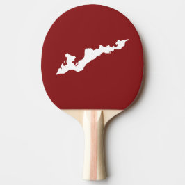 Klassieke Logo op het eiland Paddle - wit/rood Tafeltennisbatje