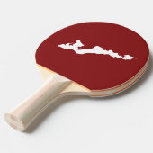 Klassieke Logo op het eiland Paddle - wit/rood Tafeltennisbatje (Voorkant Gekanteld)