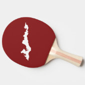 Klassieke Logo op het eiland Paddle - wit/rood Tafeltennisbatje (Zijkant)