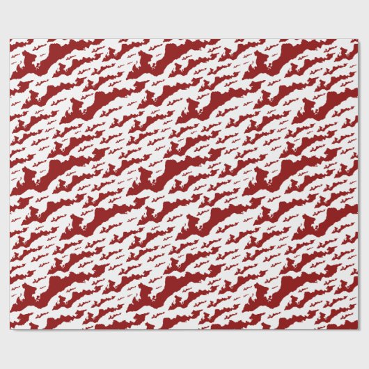 Klassieke Logo op het eiland — Rood Cadeaupapier (Vlak)