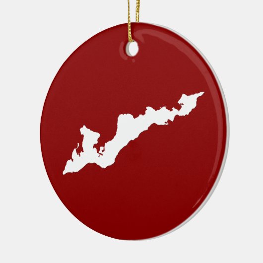 Klassieke Logo op het eiland van de Visserij - wit Keramisch Ornament (Links)