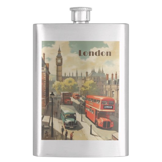 Klassieke Londen Big Ben Aangepaste Tekst Flacon (Voorkant)
