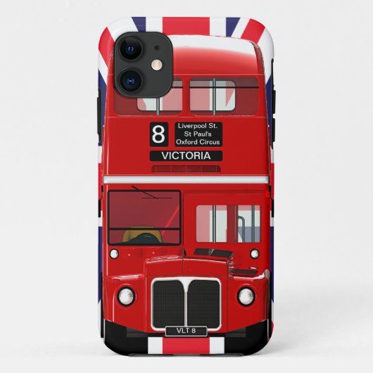 Klassieke Londense bus en Union Jack Case-Mate iPhone Case (Achterkant)